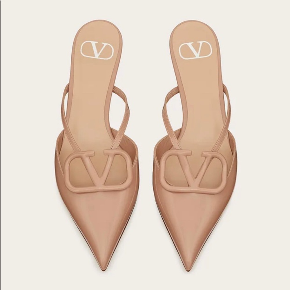 Valentino Garavani Patent Leather VLOGO Pump Heels Mule